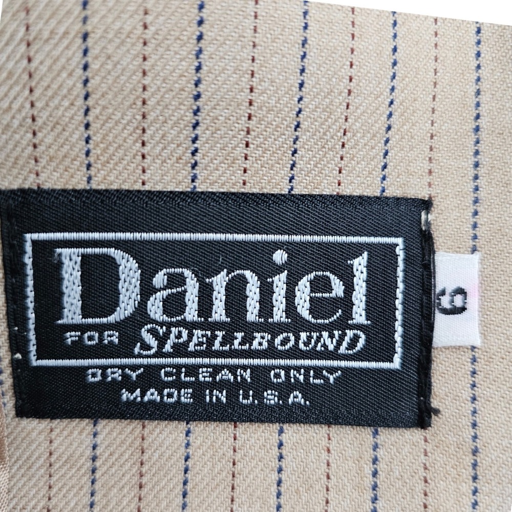 Daniel for Spellbound Blazer Jacket Women's 6 Brown Pinstripe Lined òNotch Lapel - Picture 7 of 11